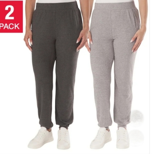 Lazypants Women’s Hacci Knit Joggers 2-pack Size Medium Grey Lounge Pants - Picture 2 of 14